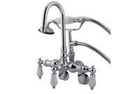 Kingston Brass Cc306T1 Clawfoot Tub Filler With Hand Shower Polished Chrome Finish