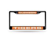 Clemson Tigers NCAA Black Chrome Laser Cut License Plate Frame
