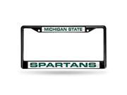 Michigan State Spartans NCAA Black Chrome Laser Cut License Plate Frame