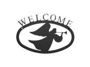 Village Wrought Iron WEL 48 S Small Welcome Sign Plaque Angel