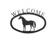 Village Wrought Iron WEL 68 S Small Welcome Sign Plaque Standing Horse