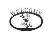 Village Wrought Iron WEL 71 S Dragonfly Welcome Sign Small Black