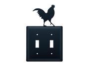 Village Wrought Iron ESS 1 Rooster Switch Cover Double Black