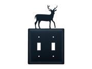 Village Wrought Iron ESS 3 Deer Switch Cover Double Black