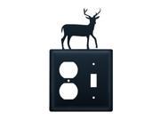 Village Wrought Iron EOS 3 Deer Outlet and Switch Cover Black