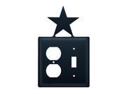 Village Wrought Iron EOS 45 Star Outlet and Switch Cover Black