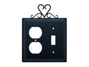 Village Wrought Iron EOS 51 Heart Outlet and Switch Cover Black