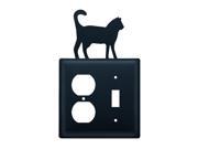 Village Wrought Iron EOS 6 Cat Outlet and Switch Cover Black