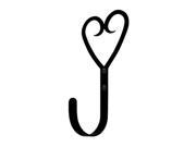 Village Wrought Iron WH 51 L Open Heart Wall Hook Large Black