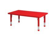 ECR4Kids 24 x 48 Resin Adjustable Activity Table Red