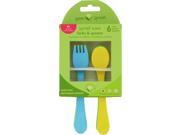 Green Sprouts Forks and Spoons Sprout Ware 9 Months Plus Aqua Assorted 6 Pack