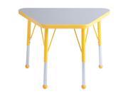 ECR4Kids 18 x 30 Adjustable Learning Activity Table Grey Yellow Chunky