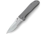 Drifter Stainless Steel Handle Satin ComboEdge w Clip