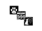 Black White Wooden Dog Sign Case Pack 4