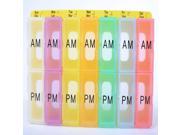 Color Coded Weekly Pill Organizer AM PM Case Pack 6