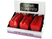 Heart Shaped Cosmetic Pocket Mirror Display Case Pack 36