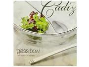 Cadiz Glass Bowl Serving Bowl w 2 Serving Spoons
