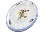 Oval Plate with Flower Design Case Pack 12