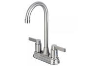 Kingston Brass NuvoFusion KB8498NDL Two Handle 4 inch Centerset Bar Faucet Satin Nickel