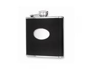 Black Faux Leather Stainless Steel Hip Flask Engravable Personalized Gift Item
