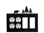 Bear Pine Trees Double Outlet and Double GFI Cover