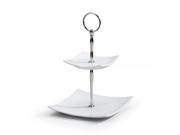 2 Tier White Ceramic Serving Dish