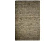 Solids Solids Heather Pattern Green Brown Wool and Cotton Area Rug 5x8