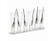 Glass 12 Piece Tall Cups Spoons Set