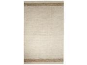 Solids Border Pattern Ivory Beige Wool and Cotton Area Rug 2x3