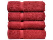 Luxury Hotel Spa Towel 100% Genuine Turkish Cotton Bath Towels Cranberry Dobby Border Set of 4