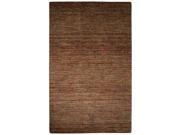 Solids Tribal Pattern Brown Wool and Cotton Area Rug 5x8