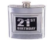 Silver Plastic Flask 21st Birthday