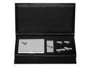 Saw Business Card Case Money Clip Cufflinks and Tie Bar Gift Set