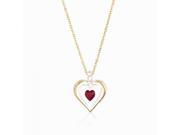January Gold Trim Swarovski Birthstone Heart 18 inch Necklace