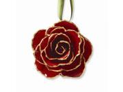 Lacquer Dipped 24k Gold Trim Red Decorative Rose