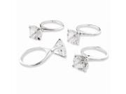 Silver plated Crystal Diamond Ring Set of 4 Napkin Rings Perfect Wedding Gift