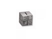 Pewter Finished Small Block Bank Engravable Personalized Gift Item