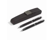 Noir Double Pens with Stylus Top and Case Embossing Personalized Gift Item