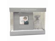 Grey or White First Communion Photo Book Rosary Set