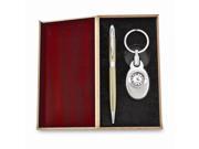 Silver tone Engravable Watch Key Ring and Pen Gift Set Embossing Gift Item