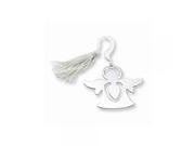 Nickel plated Standing Angel White Tassel Bookmark Engravable Gift Item