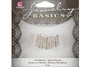 Jewelry Basics Metal Beads 21mm 6 Pkg Silver Crystal Rondelle