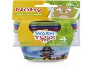Nuby Wash or Toss 4 oz. Snack Cups with Lids 4 Pack Case Pack 72