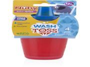 Nuby Wash or Toss 7 oz. Cups with Spout Lid 4 Pack Case Pack 72