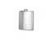 Polished Stainless Steel Checkerboard Flask Engravable Personalized Gift Item