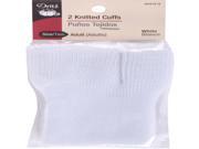 Adult Knitted Cuffs 2 Pkg White