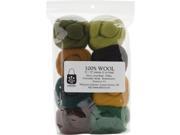 Wool Roving 12 .22 Ounce 8 Pkg Woodsy
