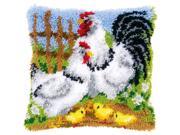 Vervaco Cushion Latch Hook Kit 16 X16 Chicken Family On A Farm