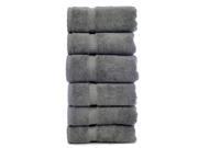 Luxury Hotel Spa Towel 100% Genuine Turkish Cotton Hand Towels Gray Dobby Border Set of 6