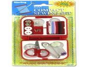 Compact Sewing Kit Black White Yellow Green Blue Red Pink Magenta Case Pack 24